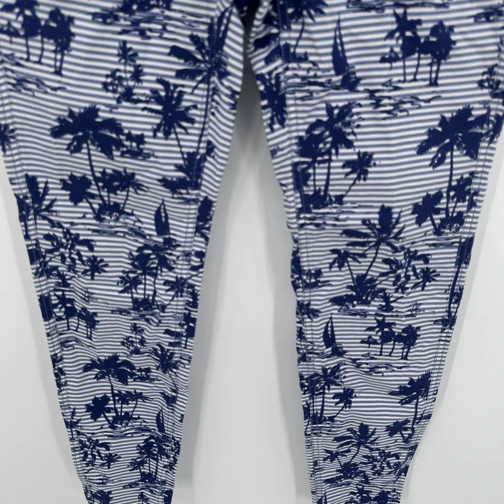 Vineyard Vines Pants Womens 00 Blue White Palm Tree Stripe‎ Sailboat Stretch